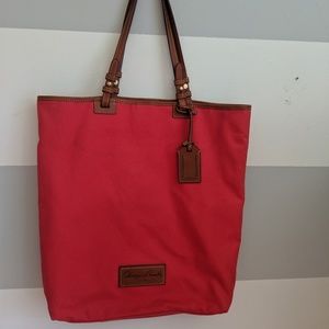 Dooney & Bourke Red Canvas Tote Bag Laptop
